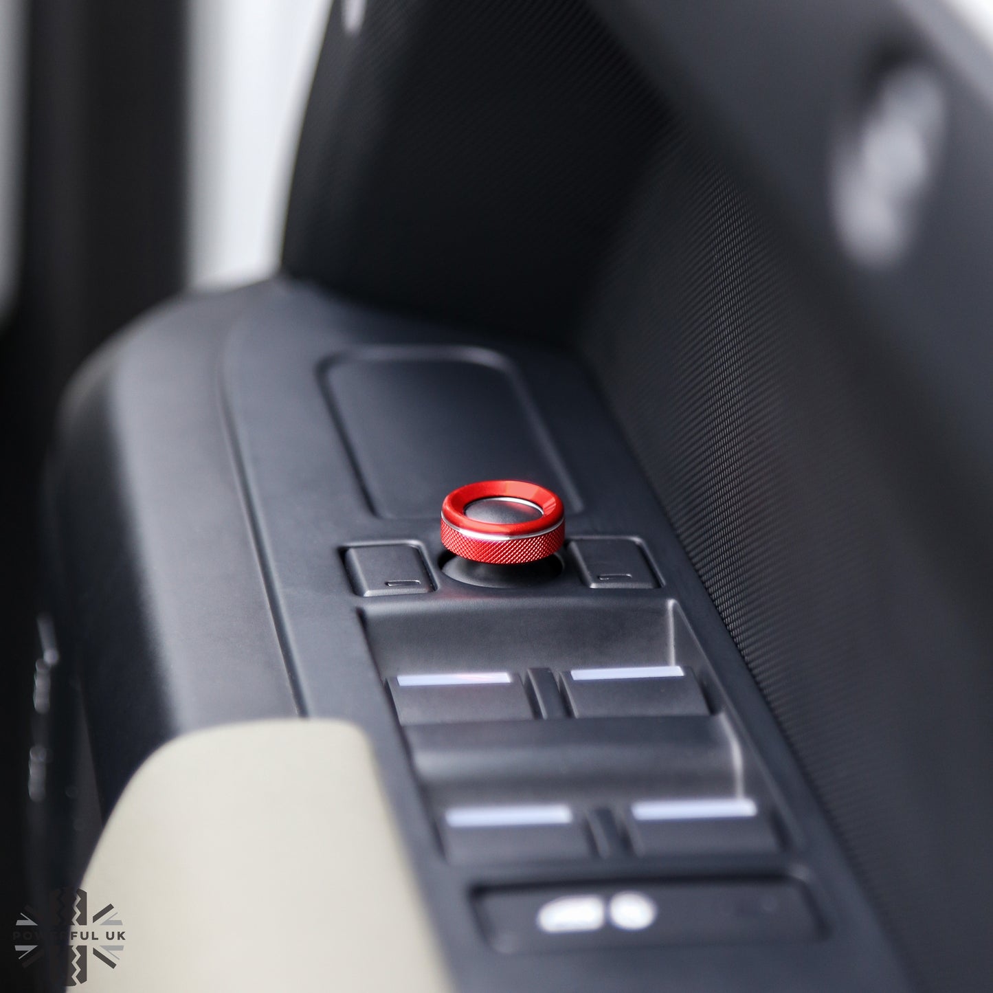 Interior Wing Mirror Control Knob Cover - RED - for Land Rover Defender L663