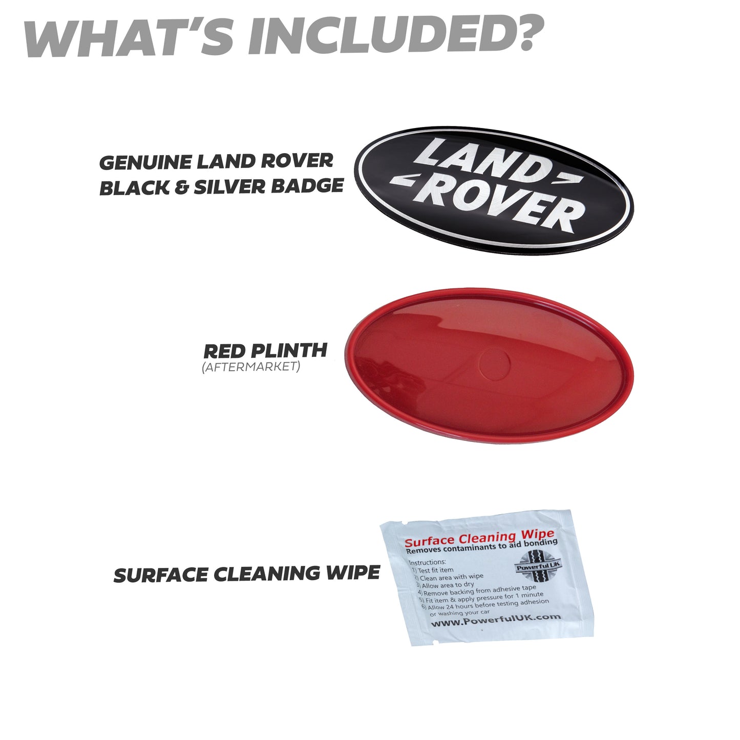 Black & Silver Badge on Red Plinth for Range Rover Sport