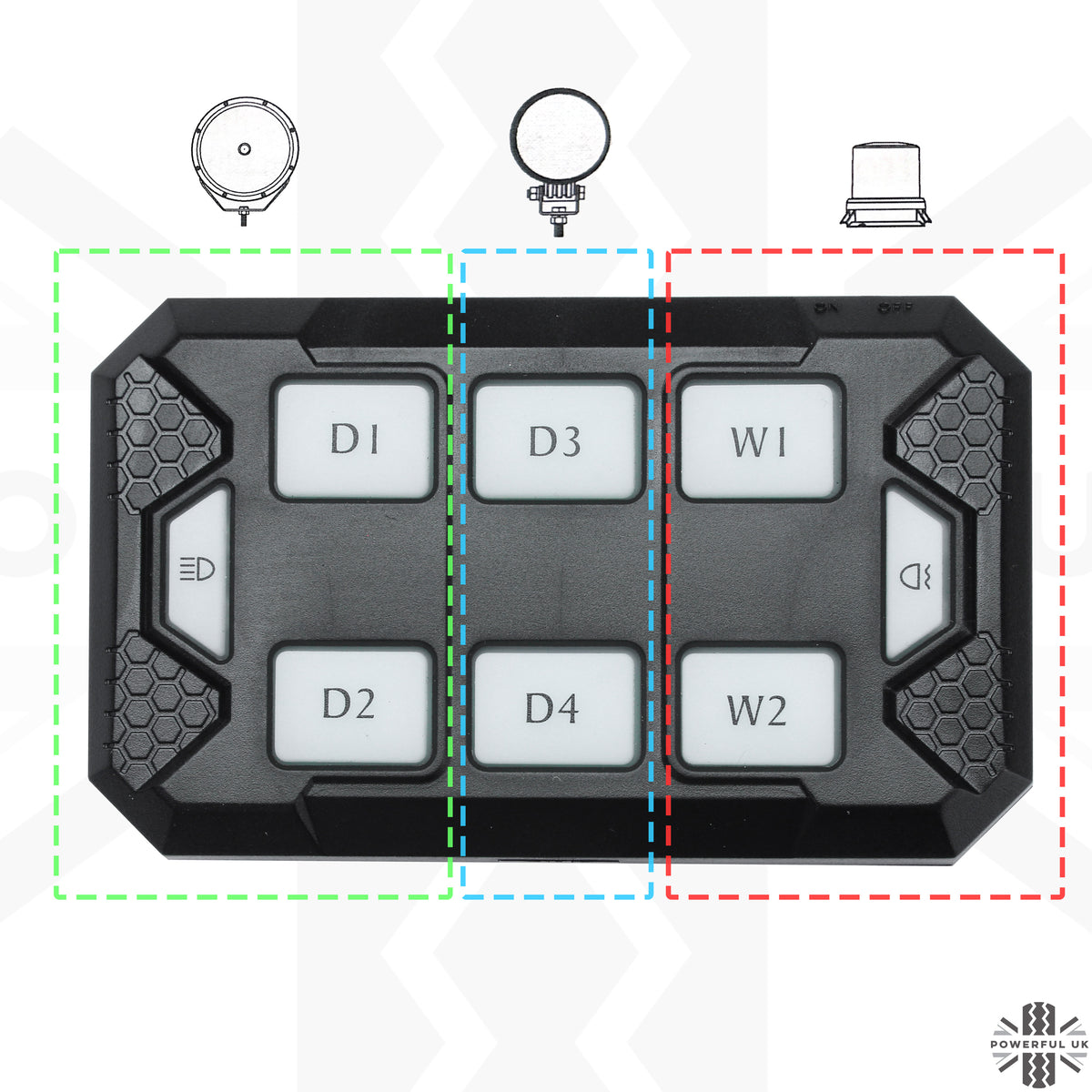 Auxiliary Light Controller Box & Remote (Bluetooth)
