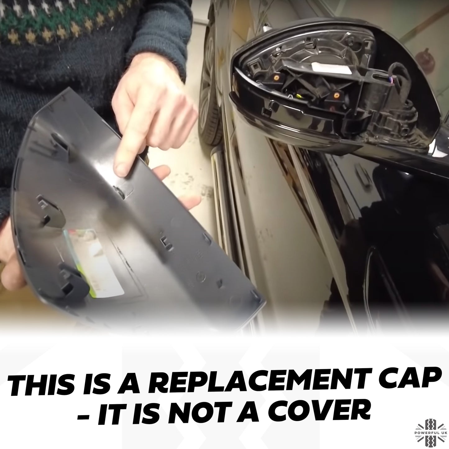 Replacement Mirror Caps for Range Rover Velar - Gloss Black