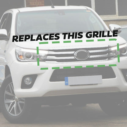 Front Grille - Matt Black Mesh + Cosmetic Bolts - for Toyota Hilux Mk8 Revo (2016-20)