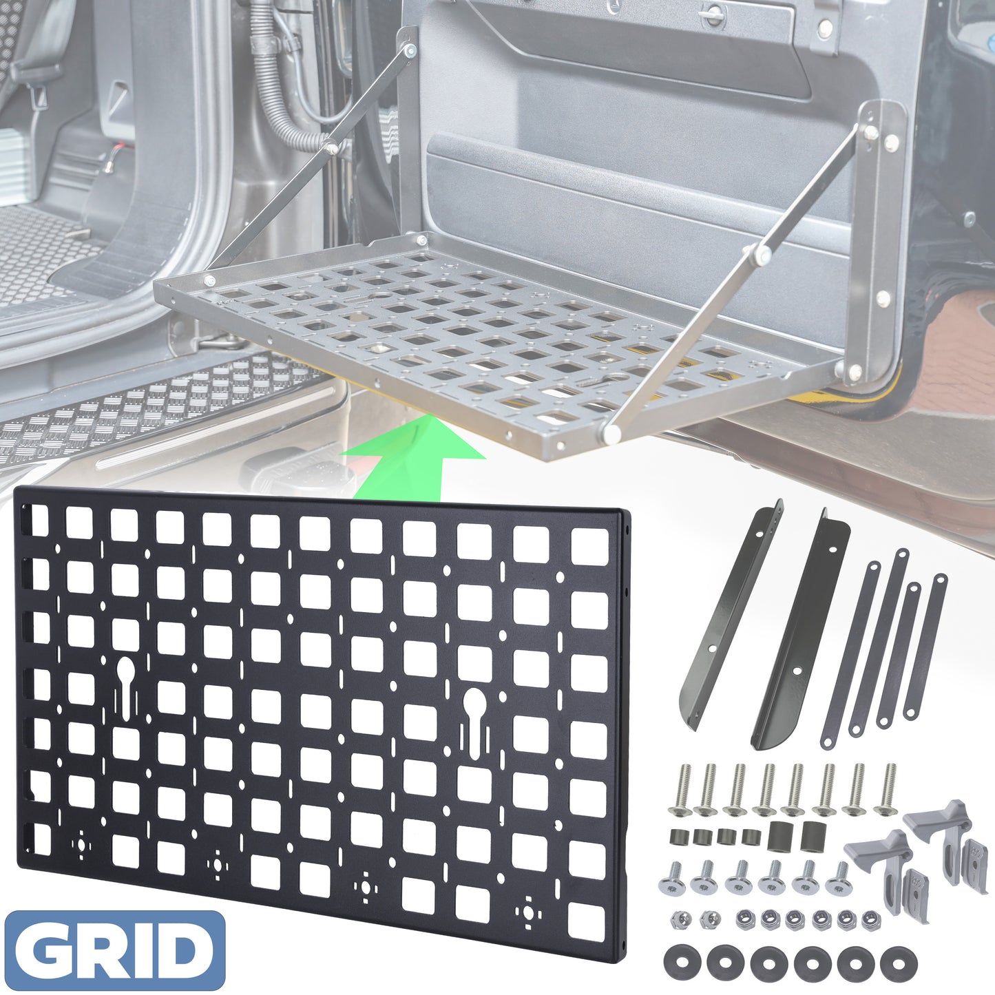 Tailgate Folding Picnic TABLE KIT for Land Rover Defender L663 - Grid Design