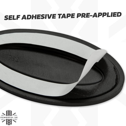 Black & Silver Badge on Red Plinth for Land Rover Defender L663