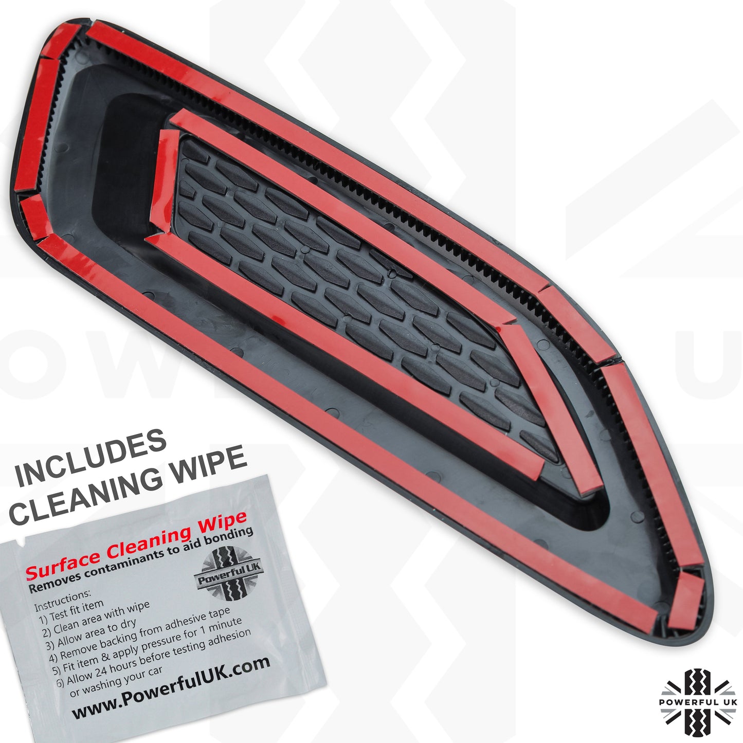 Dummy Bonnet Vents (Flat Type) - Pair- Gloss Black