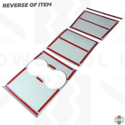 Centre Console Cover Panel Set (4pc) in Silver for Tesla 'Model 3' 2017-20