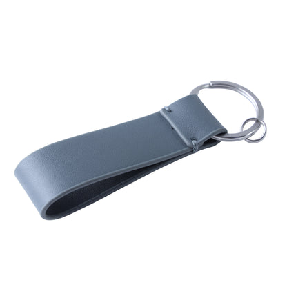 Leather Loop DEFENDER keyring in Grey
