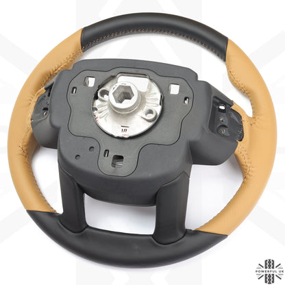 Range Rover Sport L494 SVR Steering Wheel - Heated - Carbon Insert - Sport Grip - Vintage Tan Perf Leather