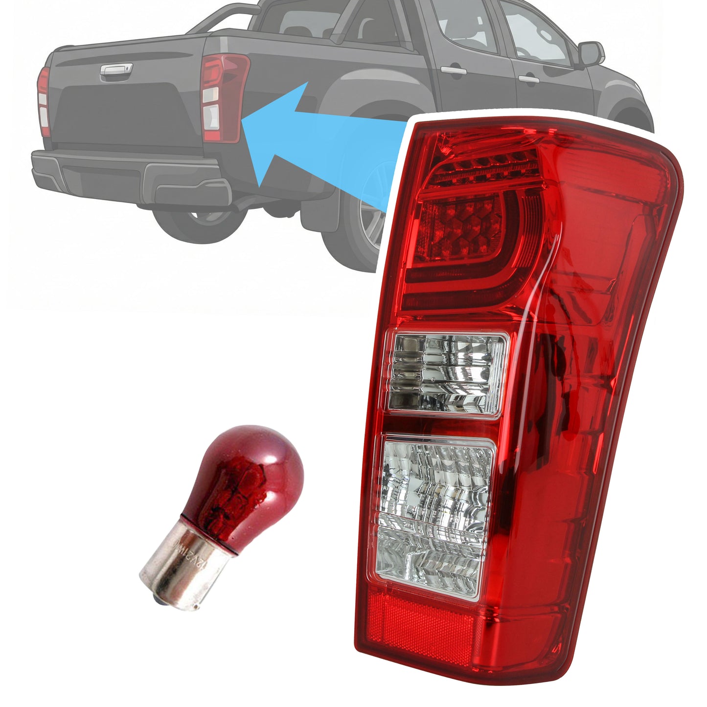 LED Rear Light Assembly - Type 2 - RH for Isuzu Rodeo Dmax Pickup (2012-21)