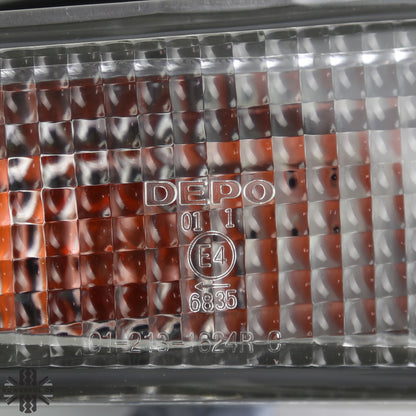 Isuzu TF Clear Front Indicator Light Assembly - Curved Oval Type - E Marked - PAIR