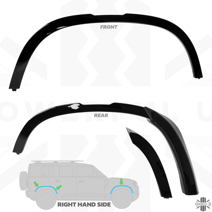 6pc Wheel Arch Kit for Land Rover Defender L663 - ROW - Gloss Black