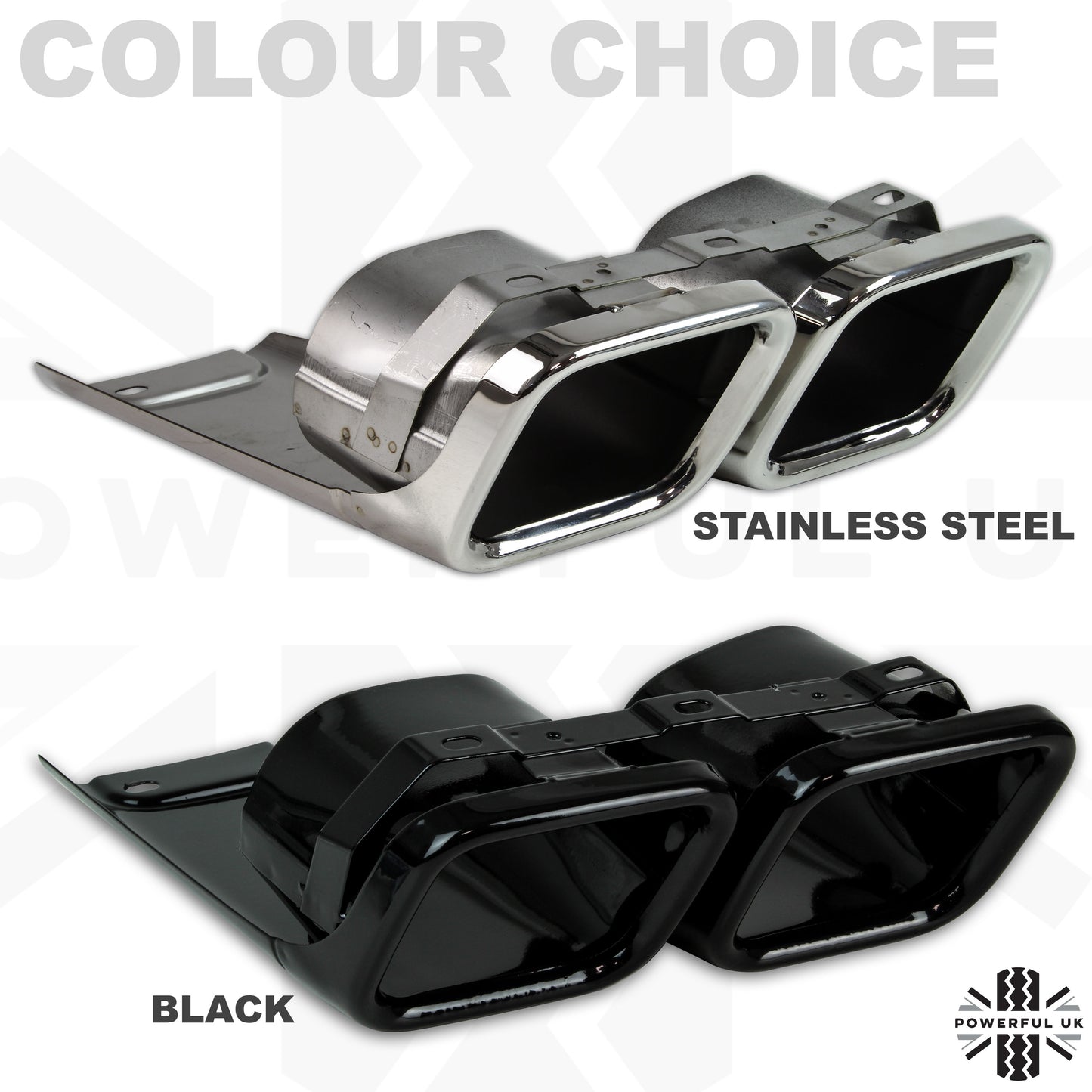 Rear Bumper Quad Exhaust Tips "SVO Style" for Range Rover L405 - Stainless Steel