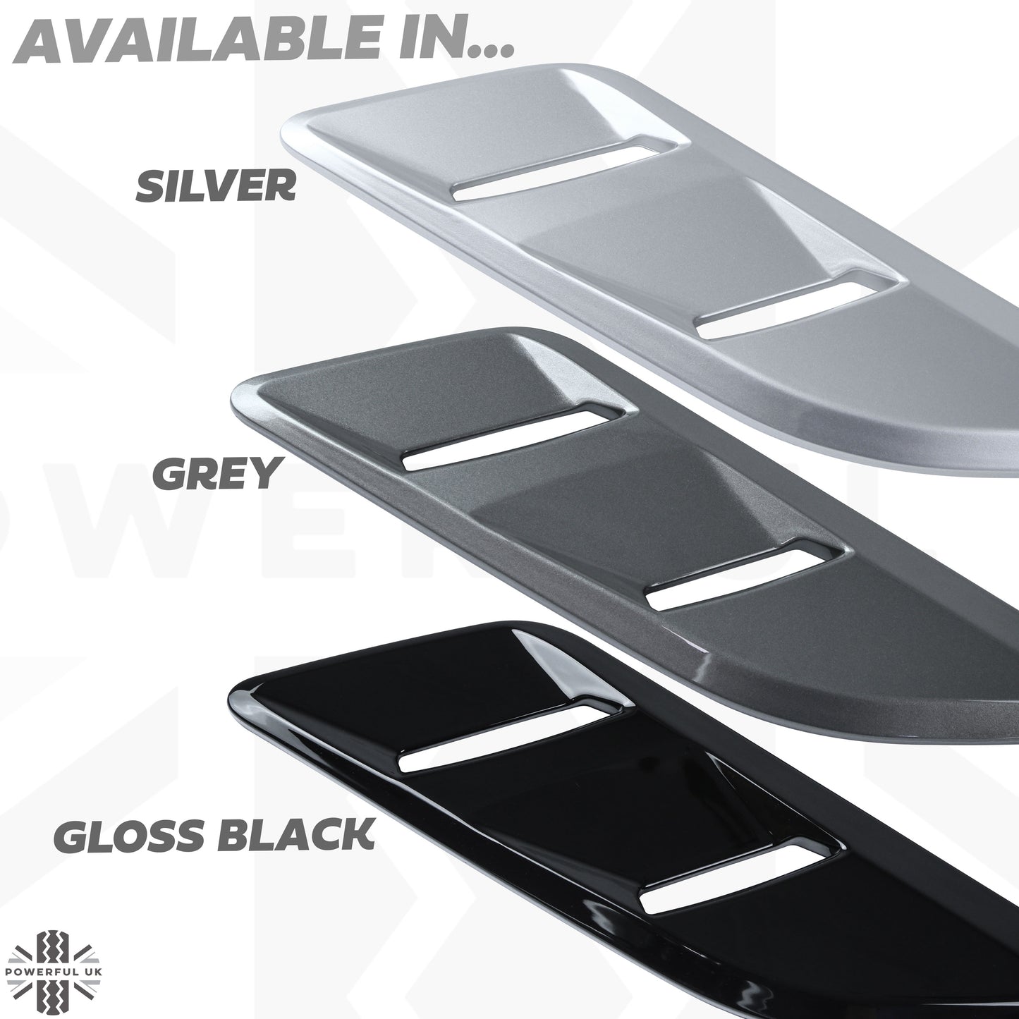 Bonnet Vent 'Double Louvre' Inserts for Range Rover Sport L494 - Silver