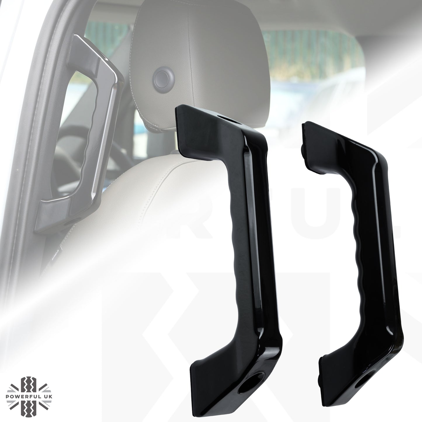 Aluminium Rear Grab Handles (Pair) for Land Rover Defender L663 - Satin Black