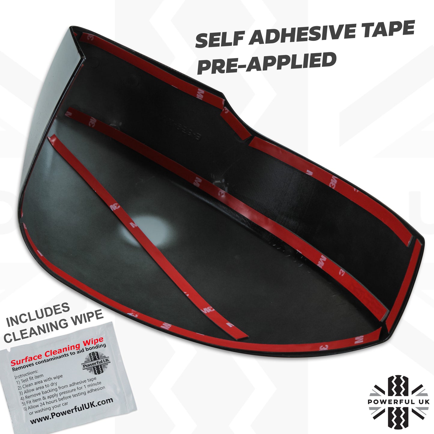 Top Half Mirror Covers - Stick on type for Land Rover Discovery 4 Facelift  - Gloss Black