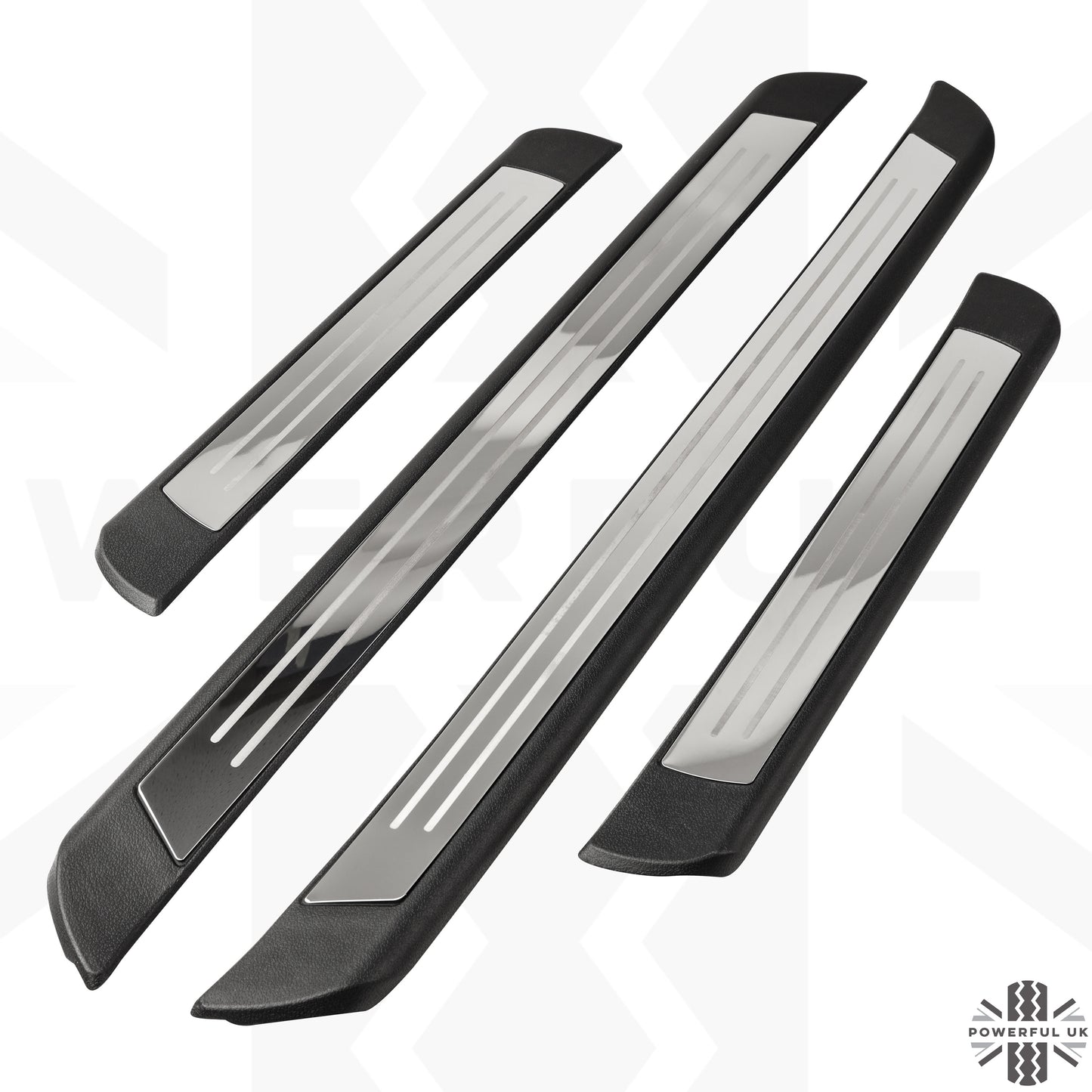 Tread Plates 4 pc - Plastic With Stainless Inset - for Land Rover Discovery 3 & 4