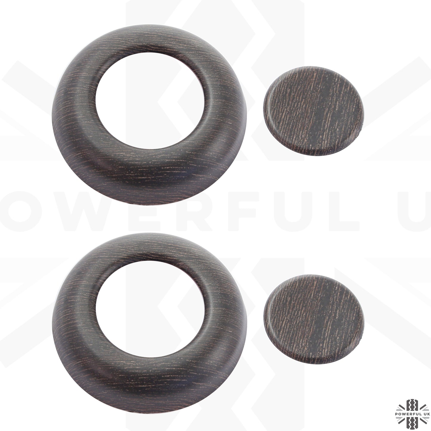 Front Seat Headrest Button Covers for Land Rover Defender L663 - LARGE TYPE - Oak Wood