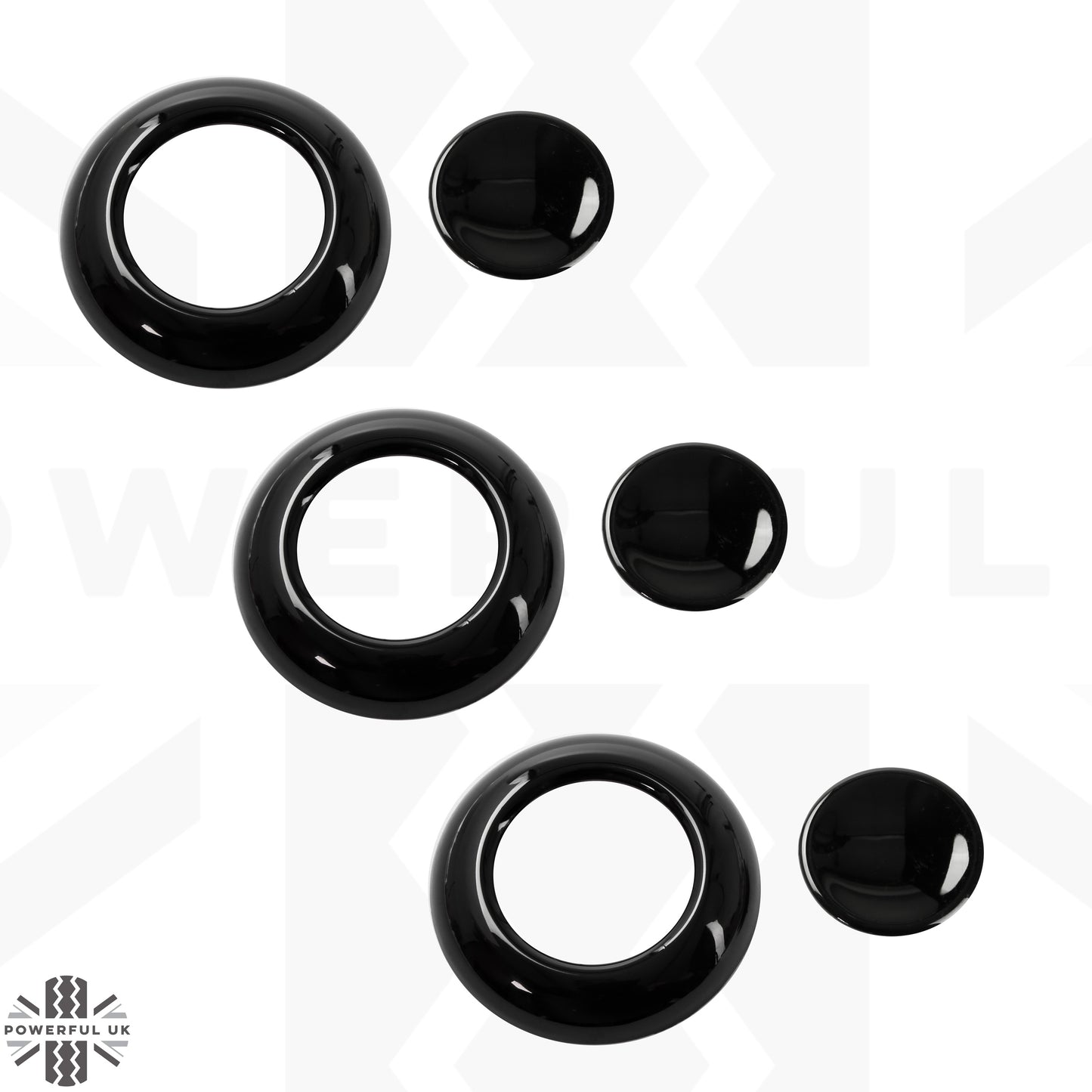 Rear Seat Headrest Button Covers for Land Rover Defender L663 - Gloss Black