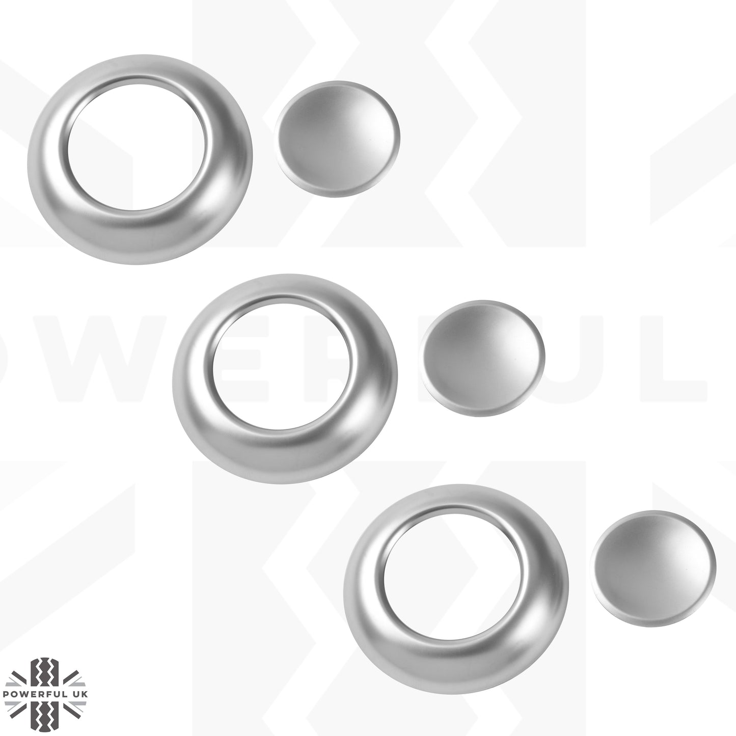 Rear Seat Headrest Button Covers for Land Rover Defender L663 - Silver