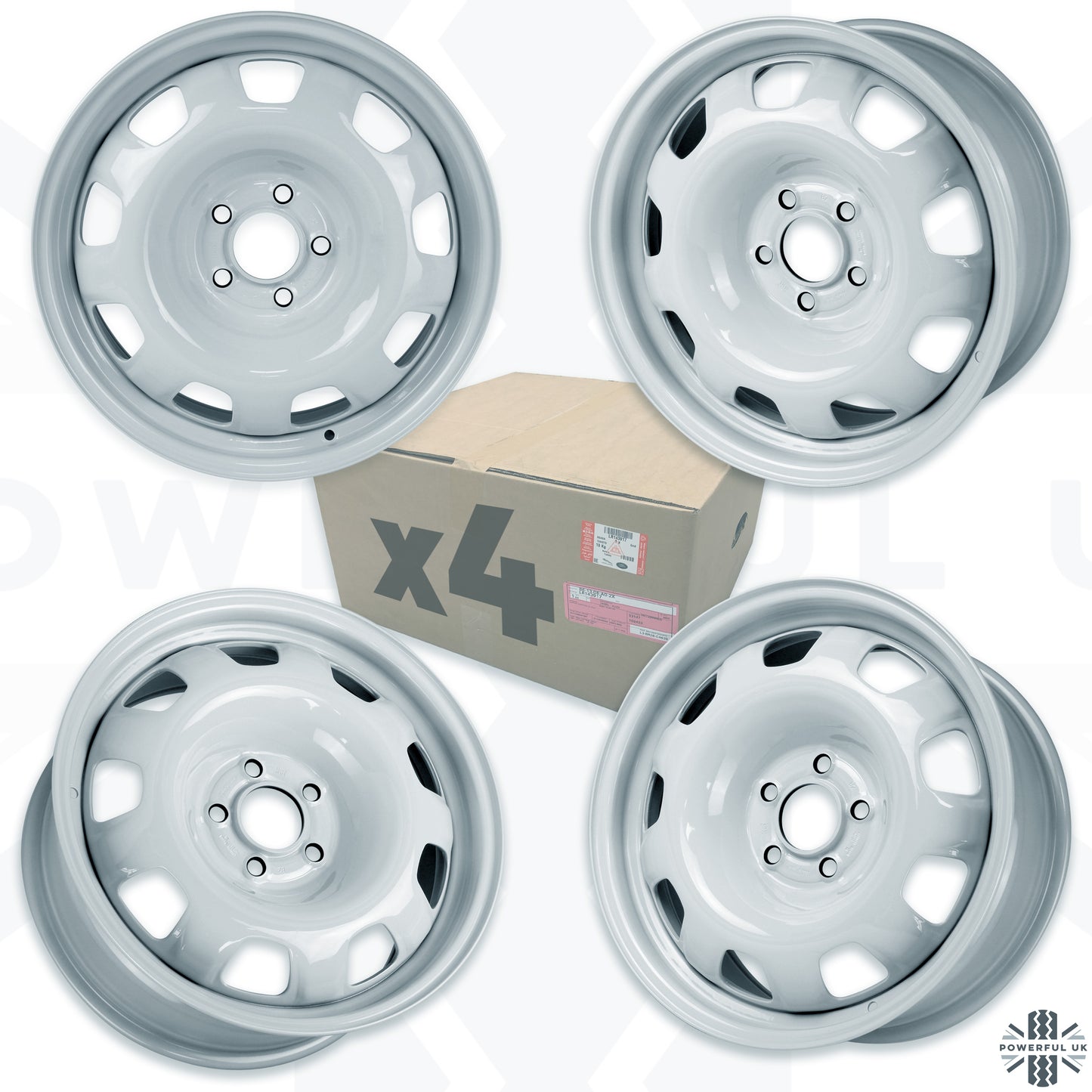 Genuine 18" Steel Wheels - White - Set of 4 for Land Rover Defender L663