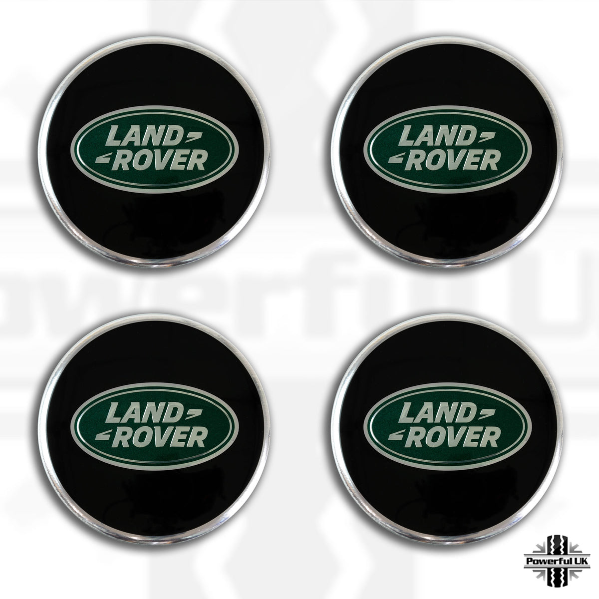 Genuine 4x Black Green Alloy Wheel Centre Caps for Range Rover Evoque