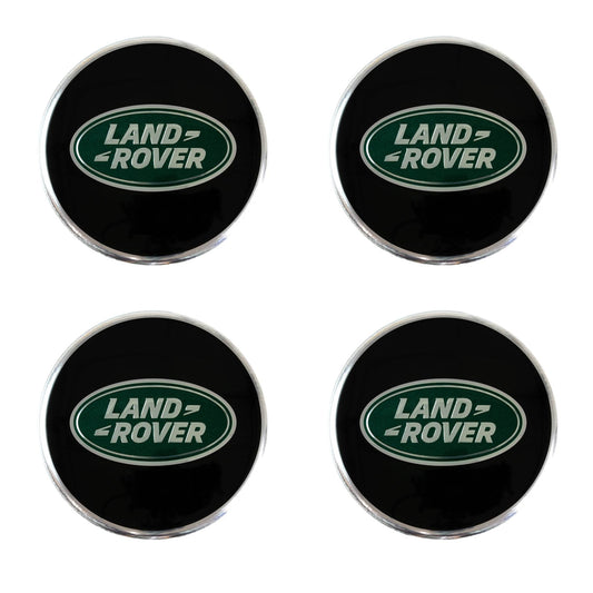 Genuine 4x Black Green Alloy Wheel Centre Caps for Land Rover Defender