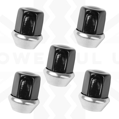 5x Black Alloy Wheel Nuts for Range Rover Velar