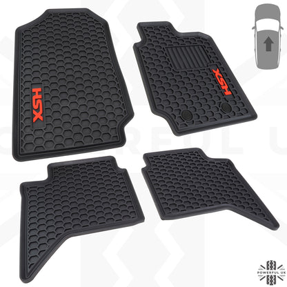 Rubber Floor Mats 4pc - RHD - for Ford Ranger 2012-19