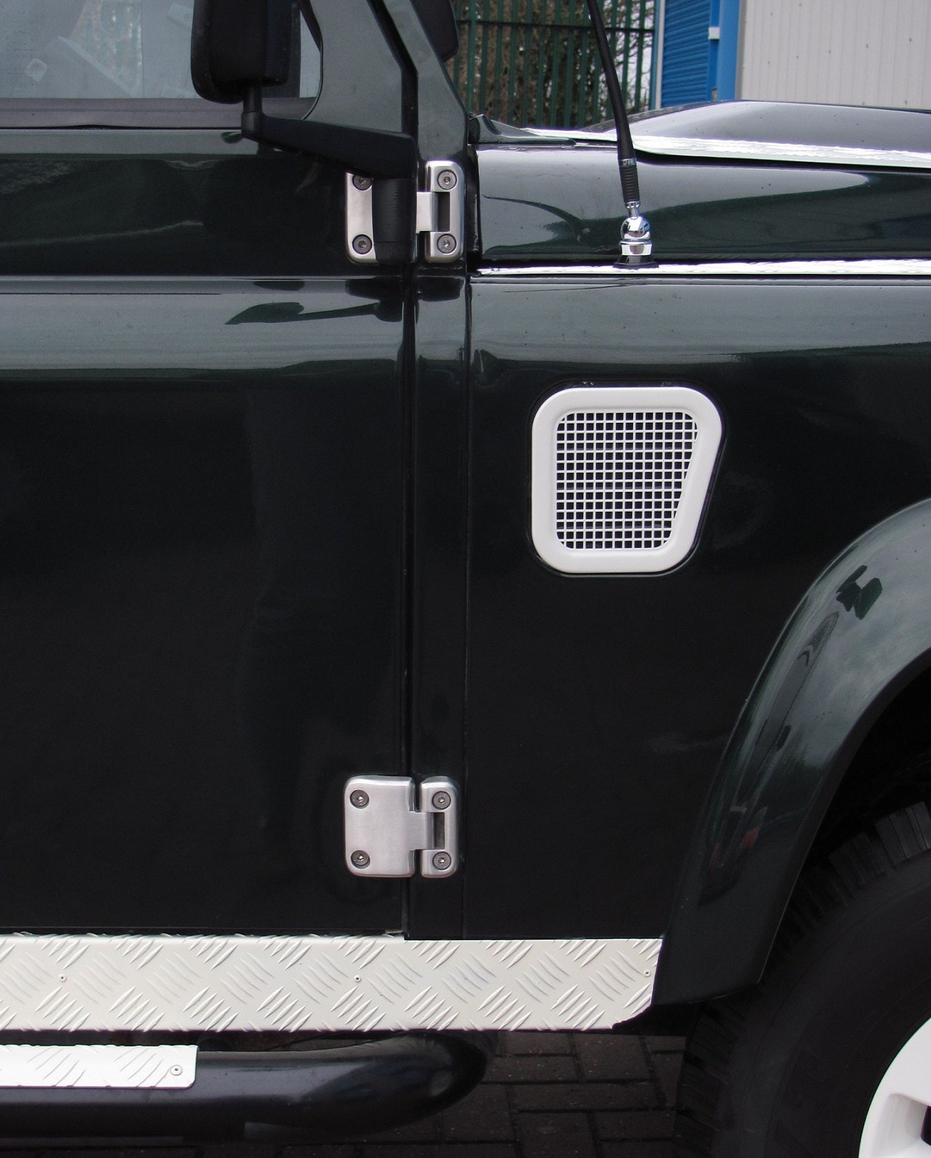 Door Hinge Kit - Brushed Stainless Steel - 4 Door - for Land Rover Defender