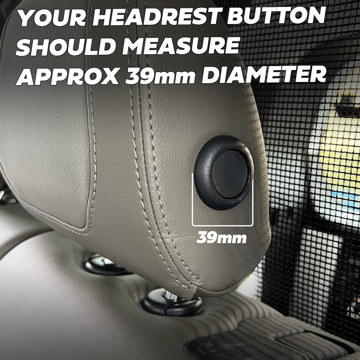 Rear Seat Headrest Button Covers for Land Rover Defender L663 - Gloss Black