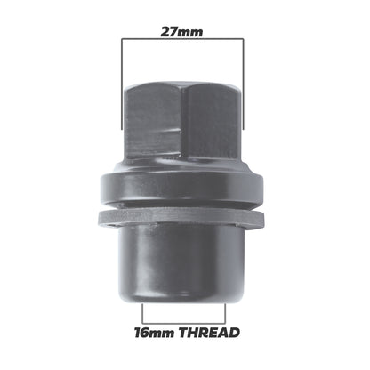 Black Alloy Wheel Nuts 5pc kit for Land Rover Classic Defender - Alloy wheel type