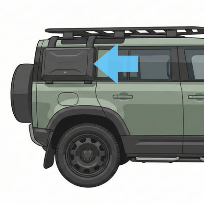 Genuine Side Mounted Box in Gloss Black for Land Rover Defender L663 - 90 & 110