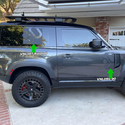 Side Panel Decal Kit - 'Rotated 90' - Matte Black for Land Rover Defender L663(90)