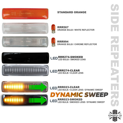 LED Dynamic Sweep Side Repeaters for Range Rover Sport L320 (Pair) - Clear