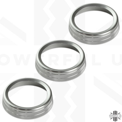 Interior REAR Climate Control Trim - Set of 3 - SILVER - for Land Rover Defender L663