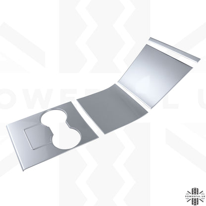 Centre Console Cover Panel Set (4pc) in Silver for Tesla 'Model 3' 2017-20