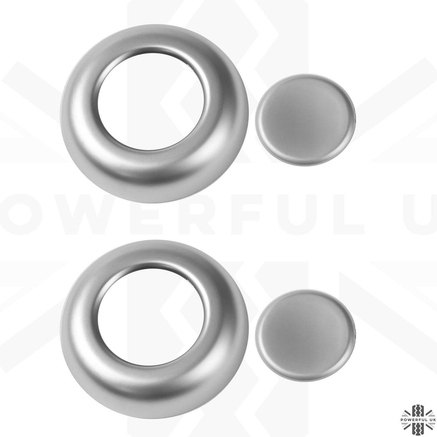 Front Seat Headrest Button Covers for Land Rover Defender L663 - LARGE TYPE - Silver