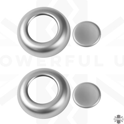 Front Seat Headrest Button Covers for Land Rover Defender L663 - LARGE TYPE - Silver