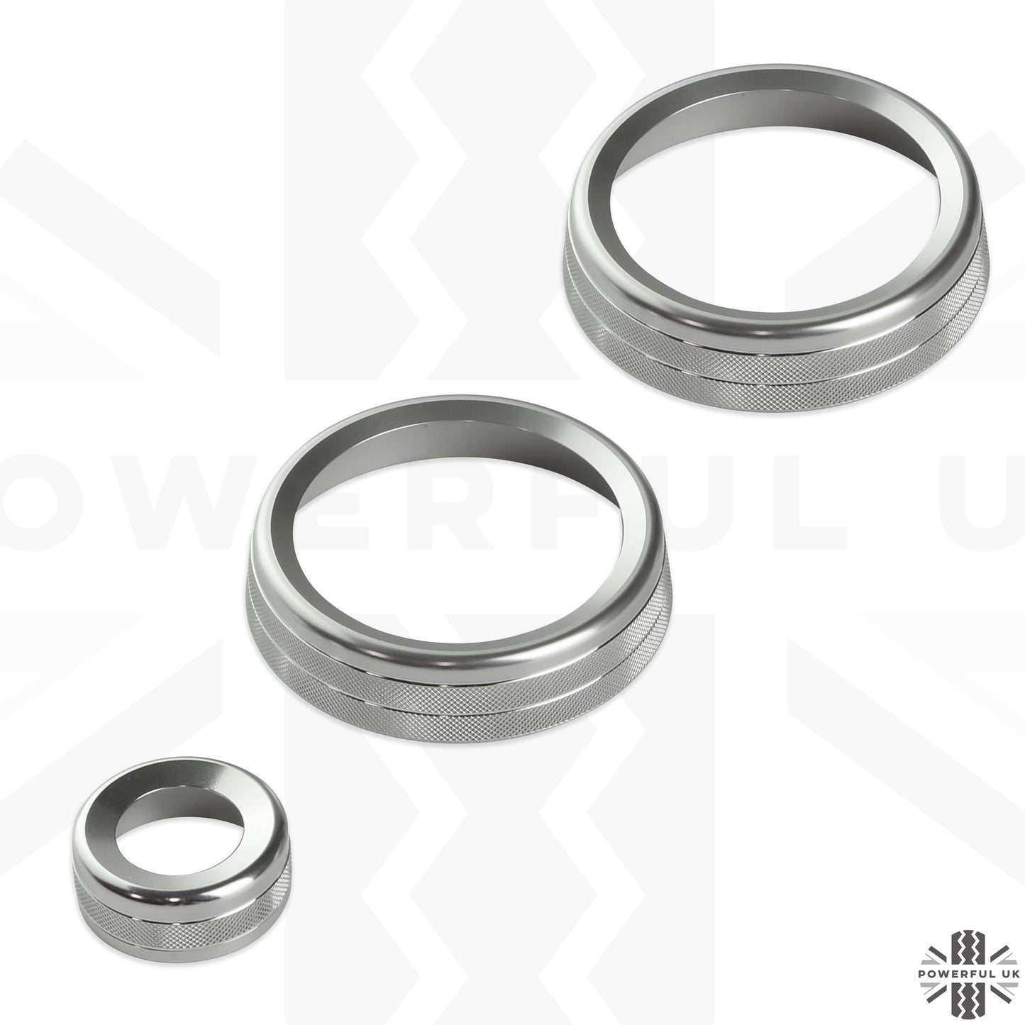 Interior Aircon Control Trim - Set of 3 - SILVER - for Land Rover Defender L663