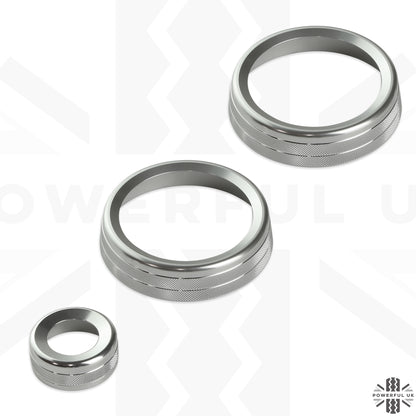 Interior Aircon Control Trim - Set of 3 - SILVER - for Land Rover Defender L663