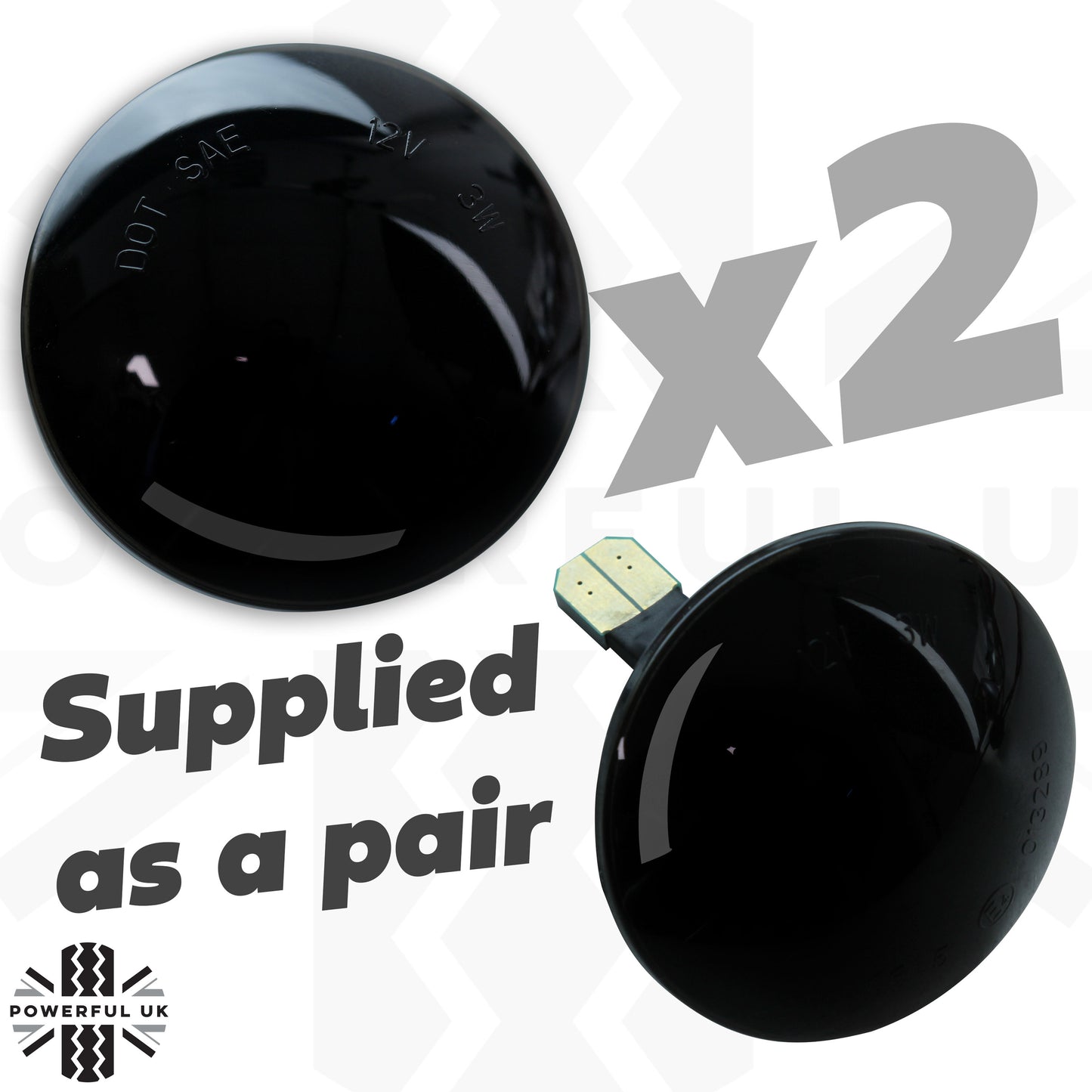 "Dynamic Starburst" LED Side Repeaters (Pair) for Range Rover L322 - Smoked