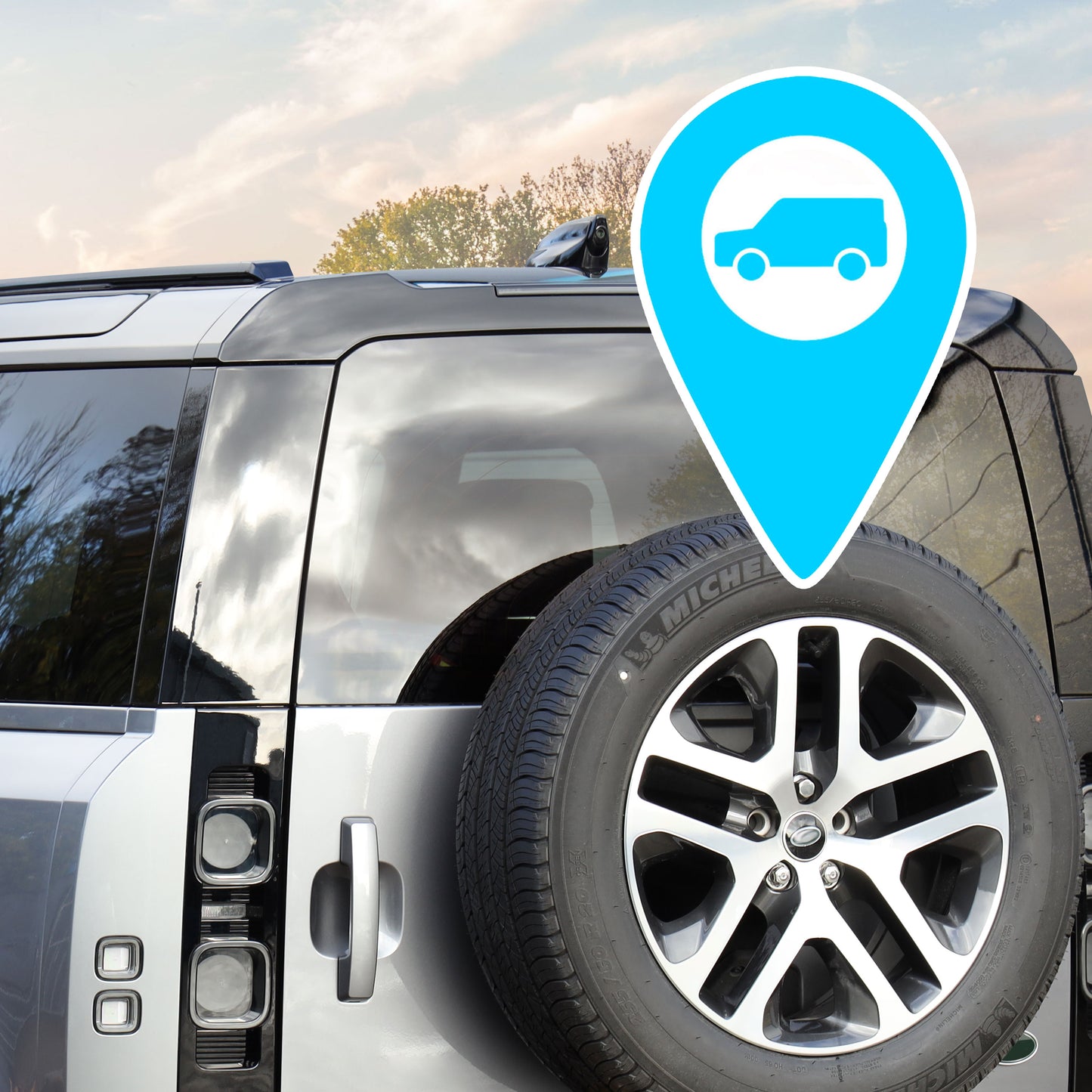 AirTag Vault / Holder for Spare Wheel for Land Rover Defender L663