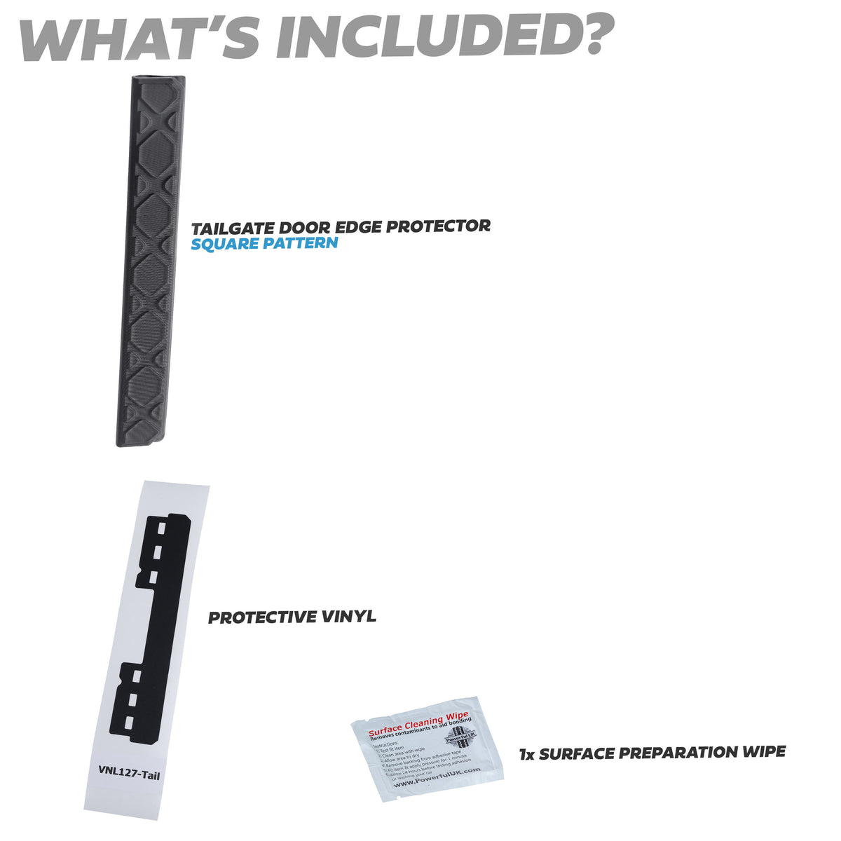 Tailgate Door Edge Protection Strip for Land Rover Defender L663 90/110/130 - Square Pattern