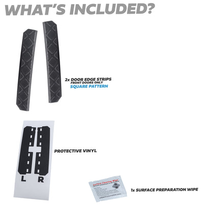 2pc Front Door Edge Protection Strips for Land Rover Defender L663 110/130 - Square Pattern