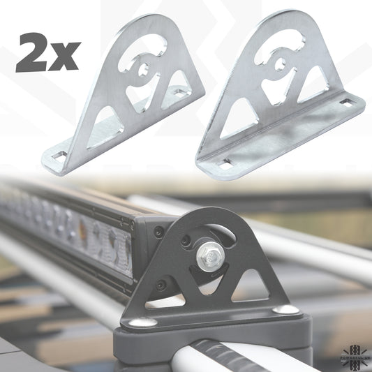 Roof Accessory Mount End Plates x2 for Land Rover Defender L663 - Stainless Steel