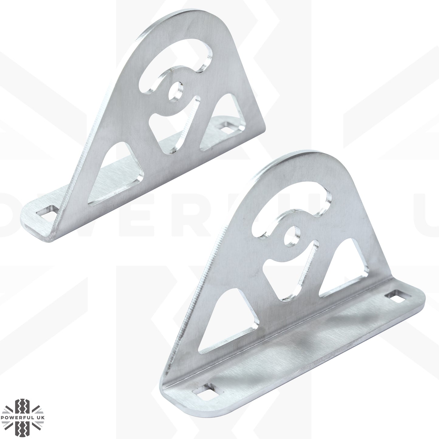 Roof Accessory Mount End Plates x2 for Land Rover Defender L663 - Stainless Steel