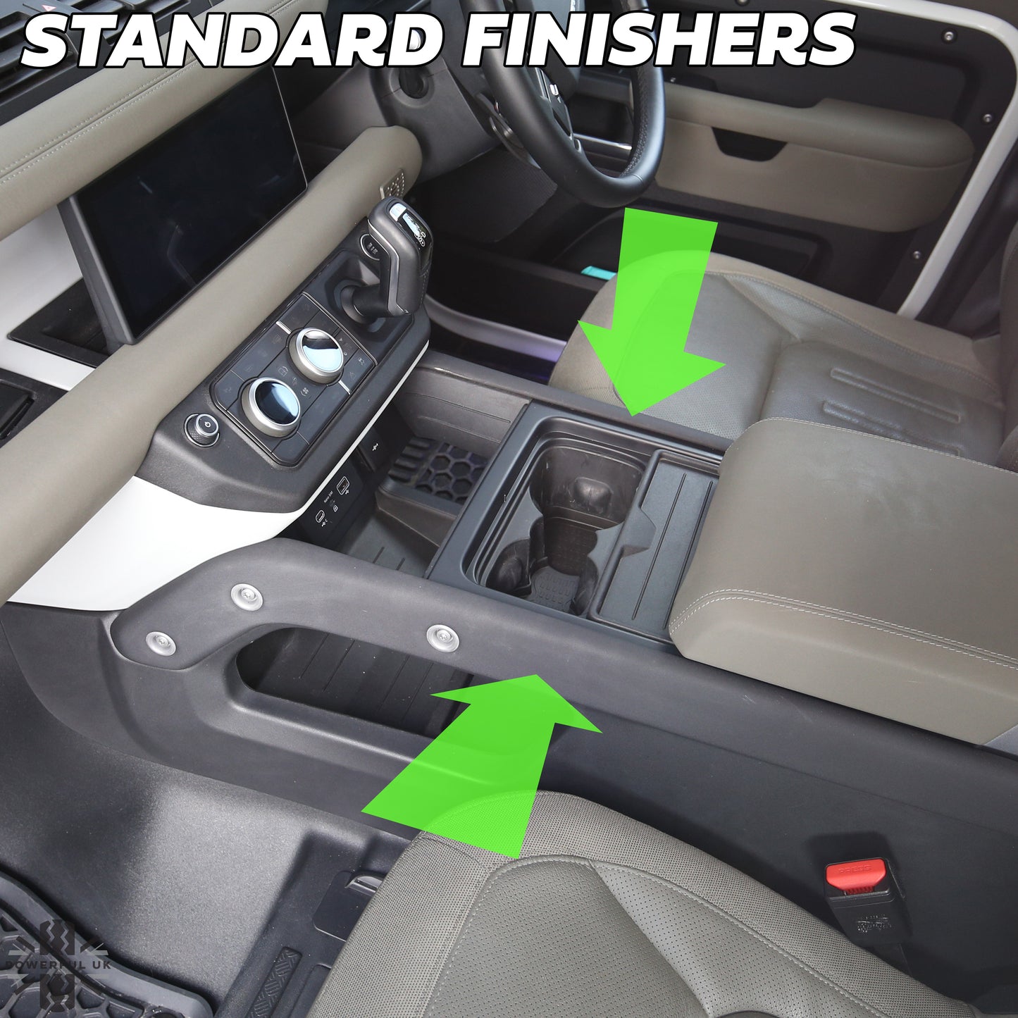 Interior Centre Console Finishers PAIR (Genuine) in Walnut for Defender L663