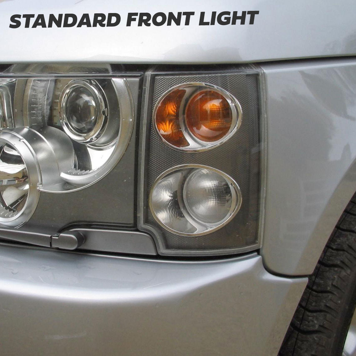 Front Side Light / Indicator Assembly for Range Rover L322 - Clear Indicator/Black Body - PAIR