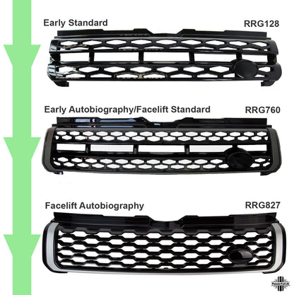 Front Grille - 2016 "Autobiography Style" - Gloss Black & Silver for Range Rover Evoque