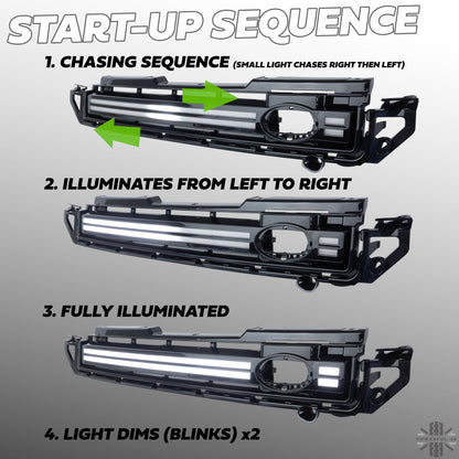 LED Front Grille for Land Rover Defender L663 - Clear LED Strip