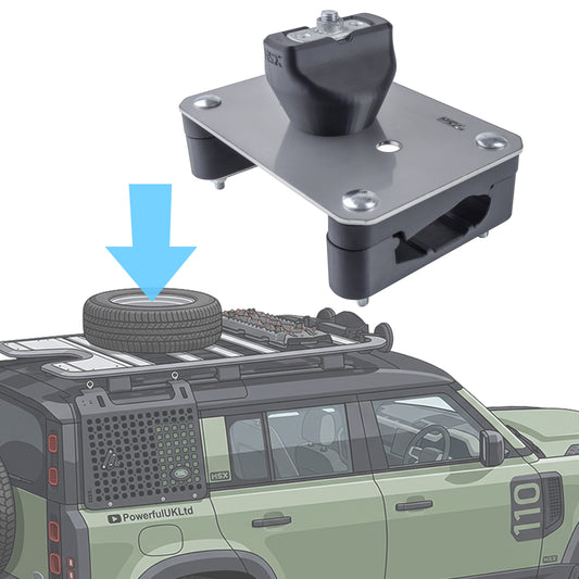 Spare Wheel Roof Mount Kit for the Land Rover Defender L663 - for STEEL wheel